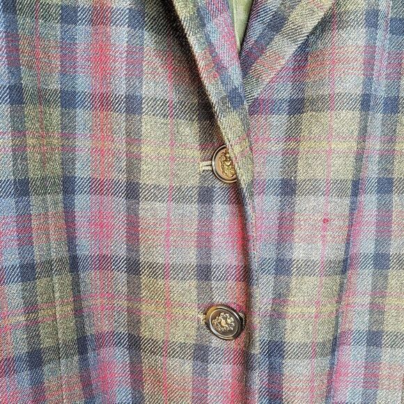 JH Collectibles Vintage Pure Wool Cropped Plaid Blazer size 10 - Picture 9 of 13